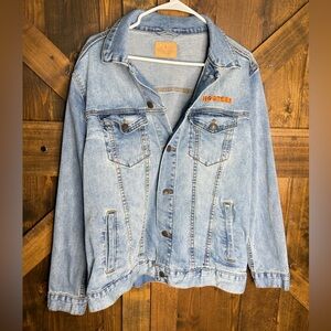 Vintage HOOTERS Jean Denim Jacket Medium Blue Men’s Size L
